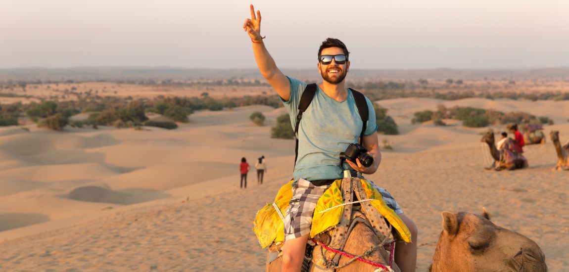 Camel safari experience in Jaisalmer desert Rajasthan India