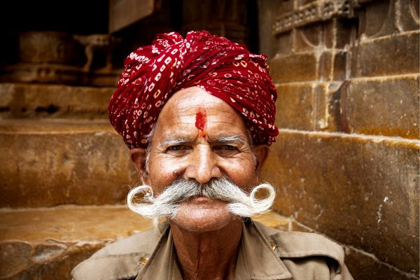 rajasthan man with big moustache